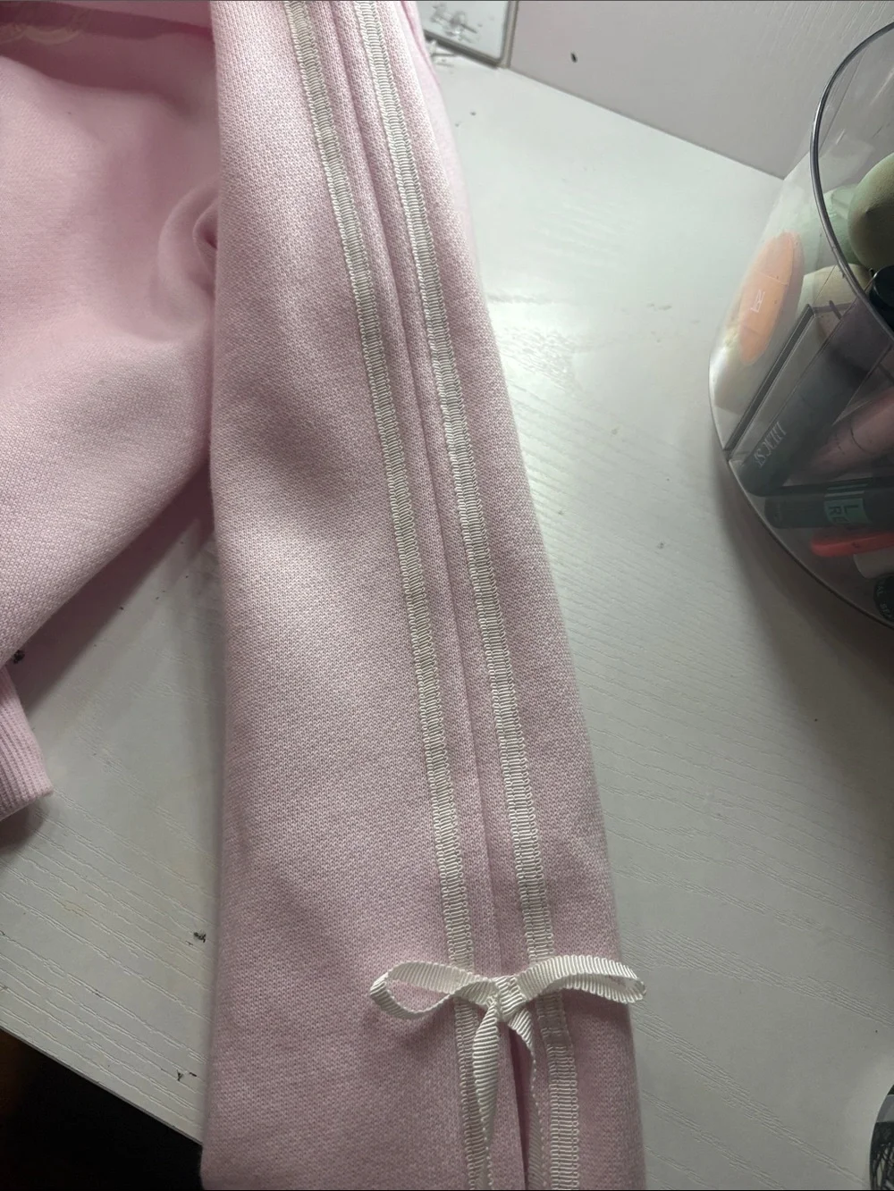 PINK Victoria's Secret Light Pink Half-Zip Hooded Sweatshirt